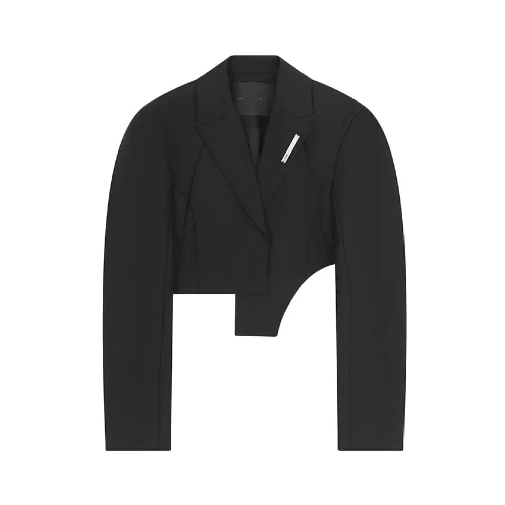 Heliot Emil Zwarte Geknipte Blazer met Asymmetrische Zoom Black Dames