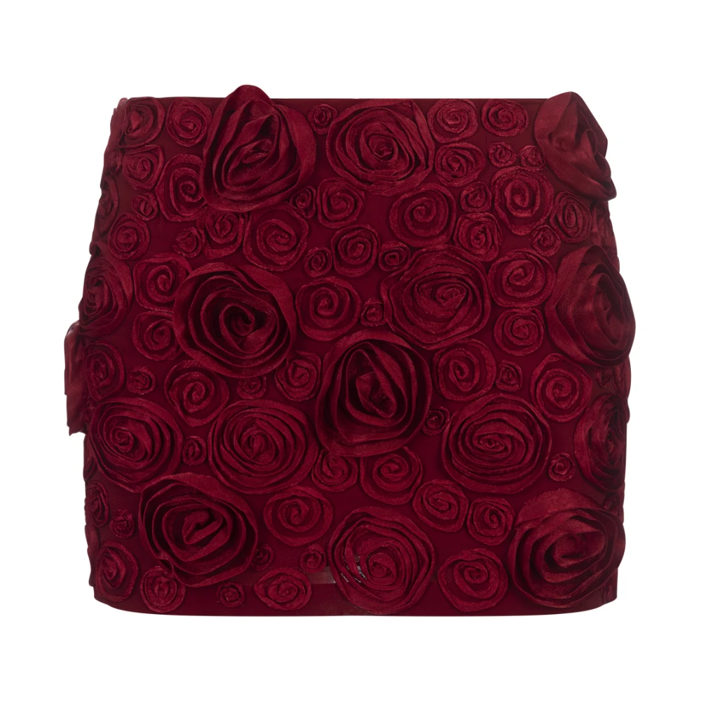 Blumarine Rode Minirok met 3D-Rozen Red Dames