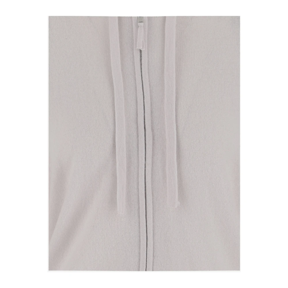 allude Wol-Kasjmier Hoodie Cardigan met Rits Pink Dames