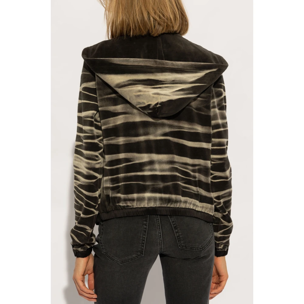 Diesel Velours hoodie F-Chinny Gray Dames