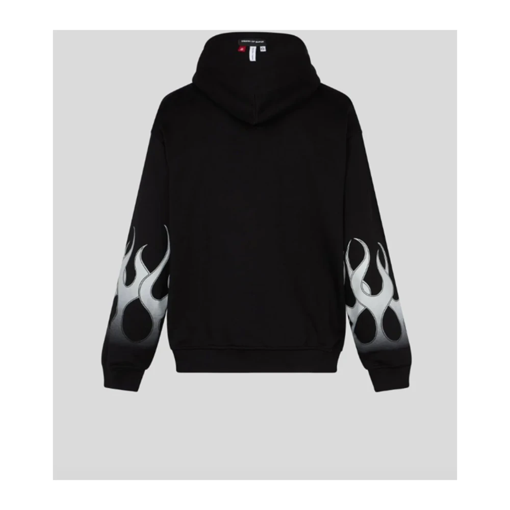 Vision OF Super Zwarte hoodie met grijze vlammen Black Heren