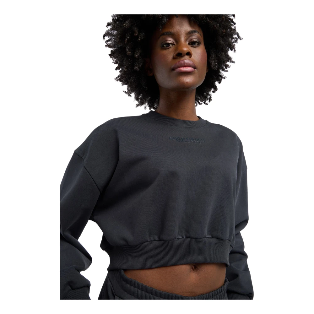 carlo colucci Urban Crop Sweatshirt La Famiglia Black Dames