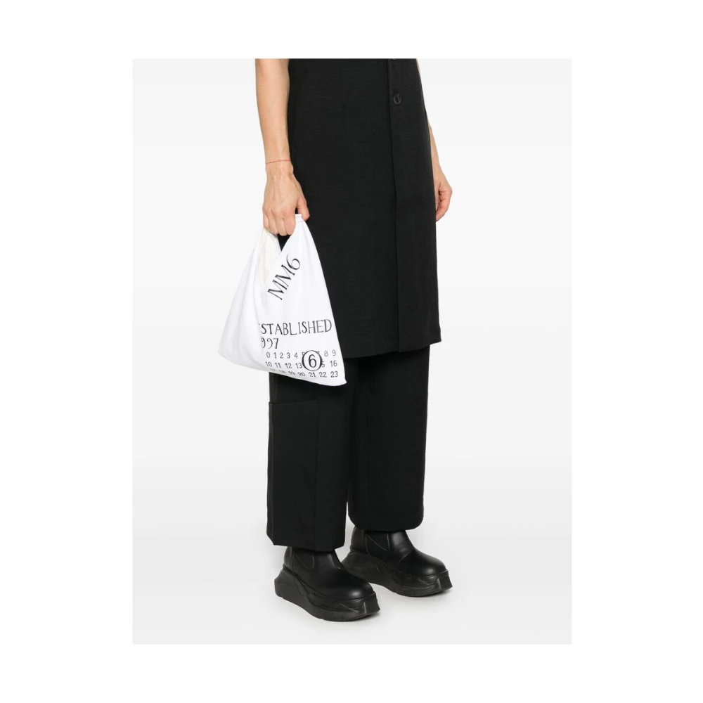 MM6 Maison Margiela Top Handle Bag met Patch Pocket White Dames