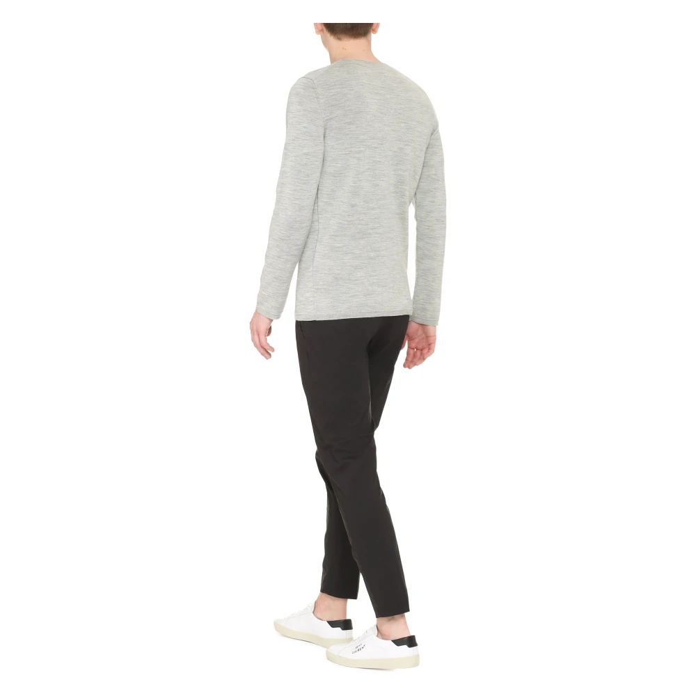 Comme des Garçons Geribbelde Crew-neck Sweater Gray Heren