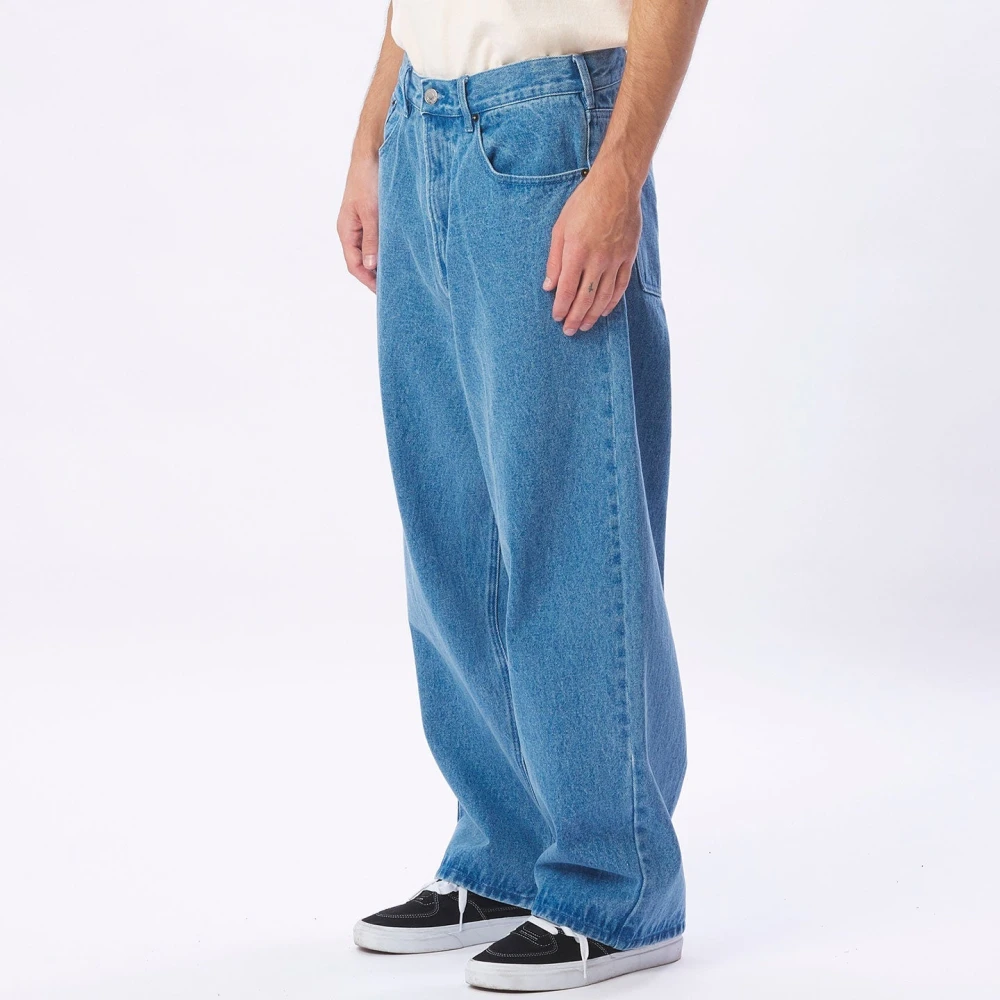 Obey Baggy Denim Broek Blue Heren