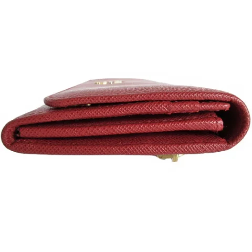 Prada Vintage Pre-owned Leather wallets Red Dames