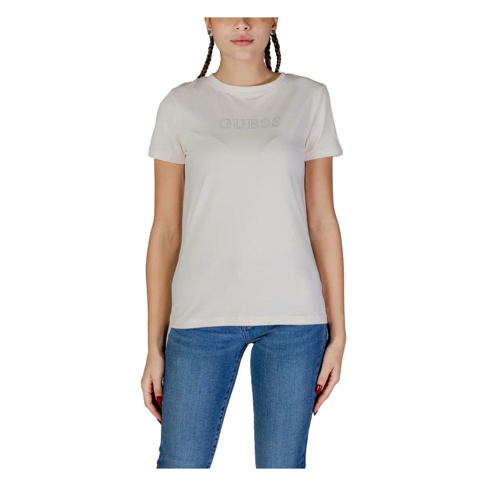 Guess Kristal Logo Korte Mouw Tee White Dames