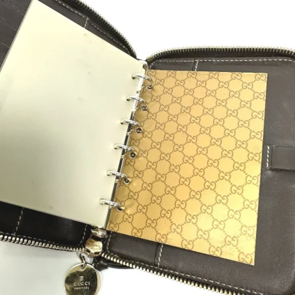 Gucci Vintage Pre-owned Canvas home-office Brown Dames