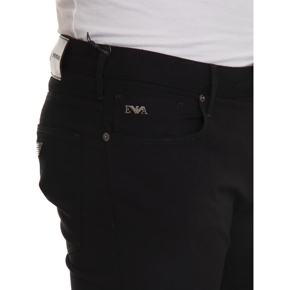 Emporio Armani Slim Fit Stretch 5-Pocket Broek Black Heren