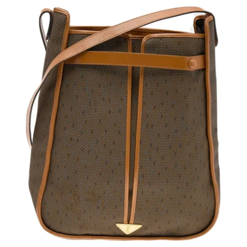 Yves Saint Laurent Vintage Pre-owned Coated canvas shoulder-bags Brown Dames