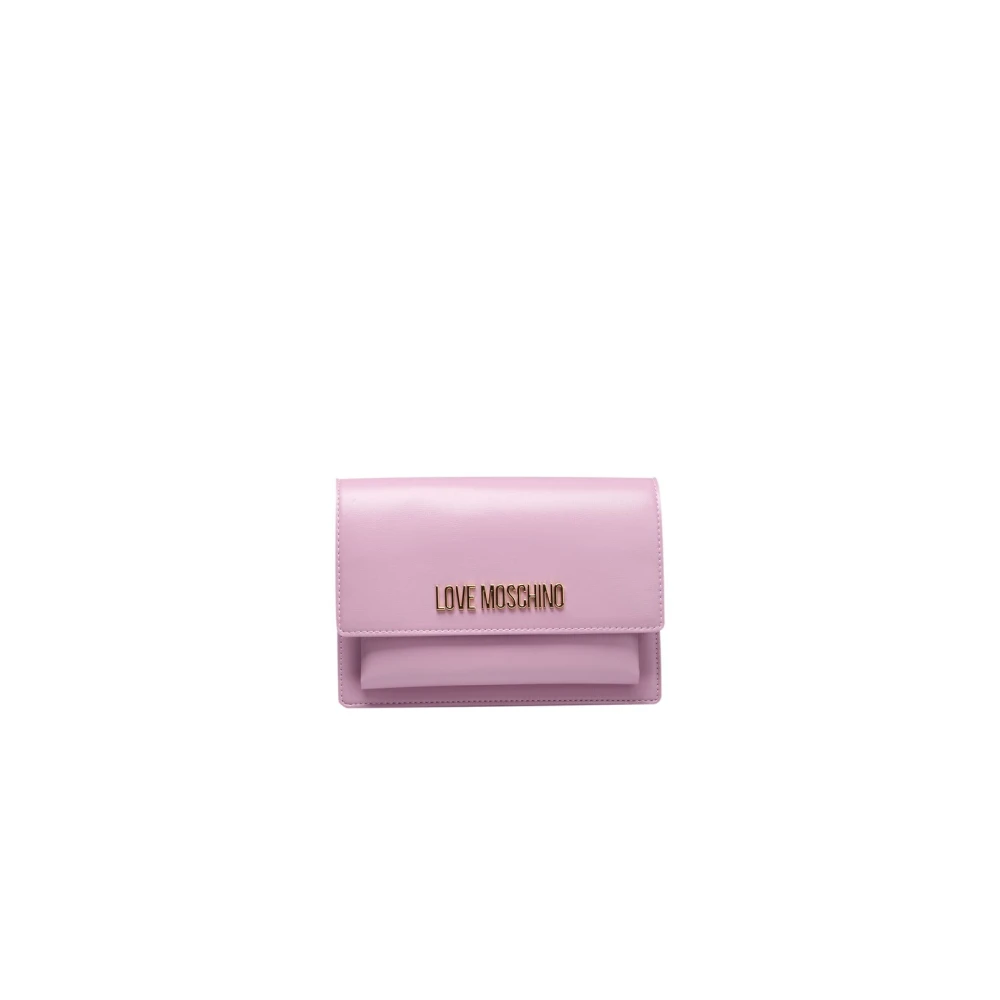 Love Moschino Ketting Crossbody Tas met Klepsluiting Purple Dames