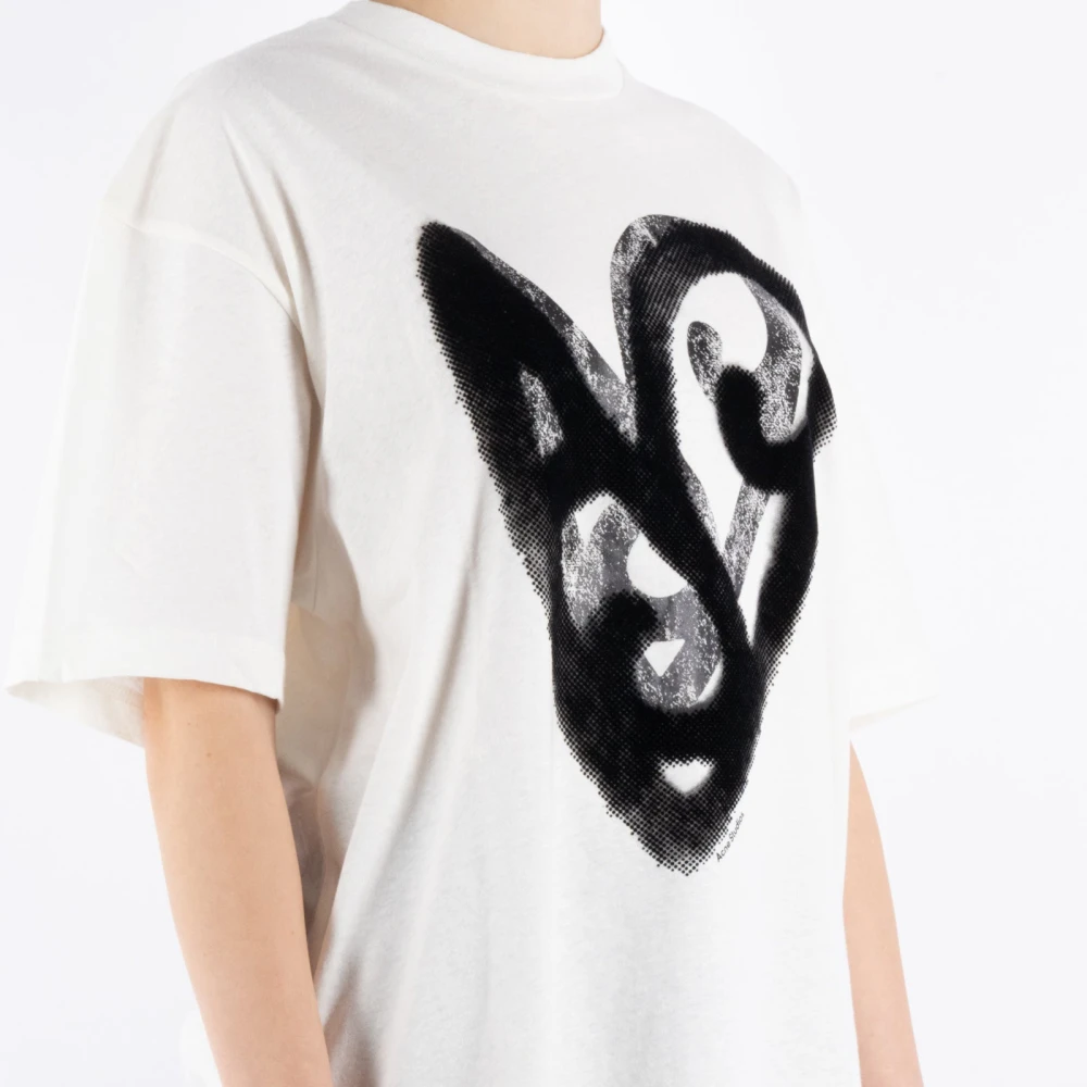 Acne Studios Wit Katoenen T-Shirt Cl0344 White Dames