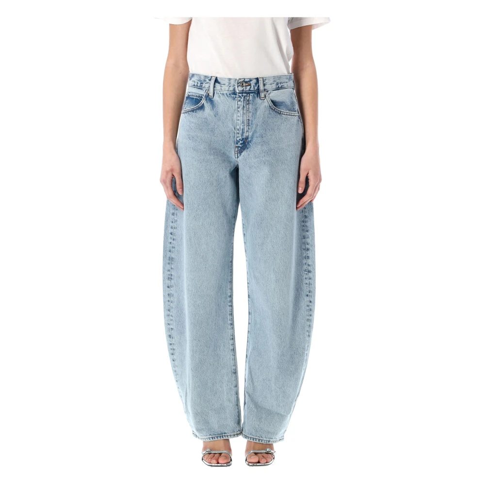 Frame High Rise Barrel Jeans Outlaw Ss25 Blue Dames