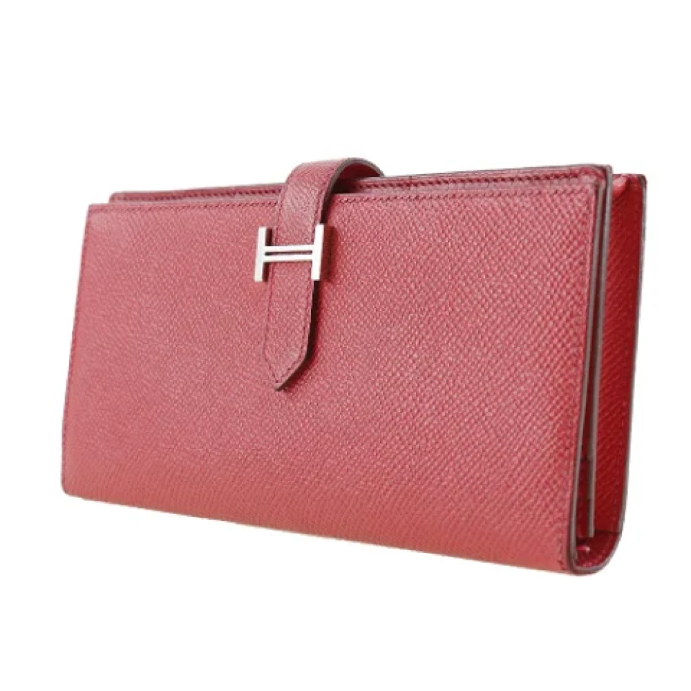 Hermès Vintage Pre-owned Leather wallets Red Dames