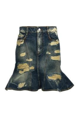 The Rip And Repair Straight Jean Skirt
