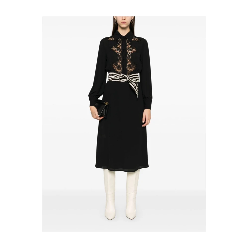 Ermanno Scervino Elegante Zwarte Jurk Black Dames