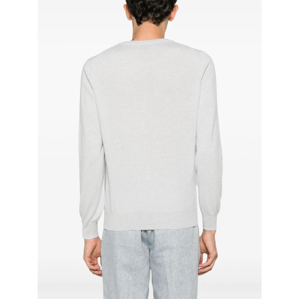 BRUNELLO CUCINELLI Lichtgrijze Cashmere Crew Neck Sweater Gray Heren