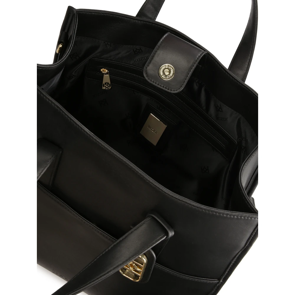 Kazar Grote handtas met handvatten en riem Black Dames