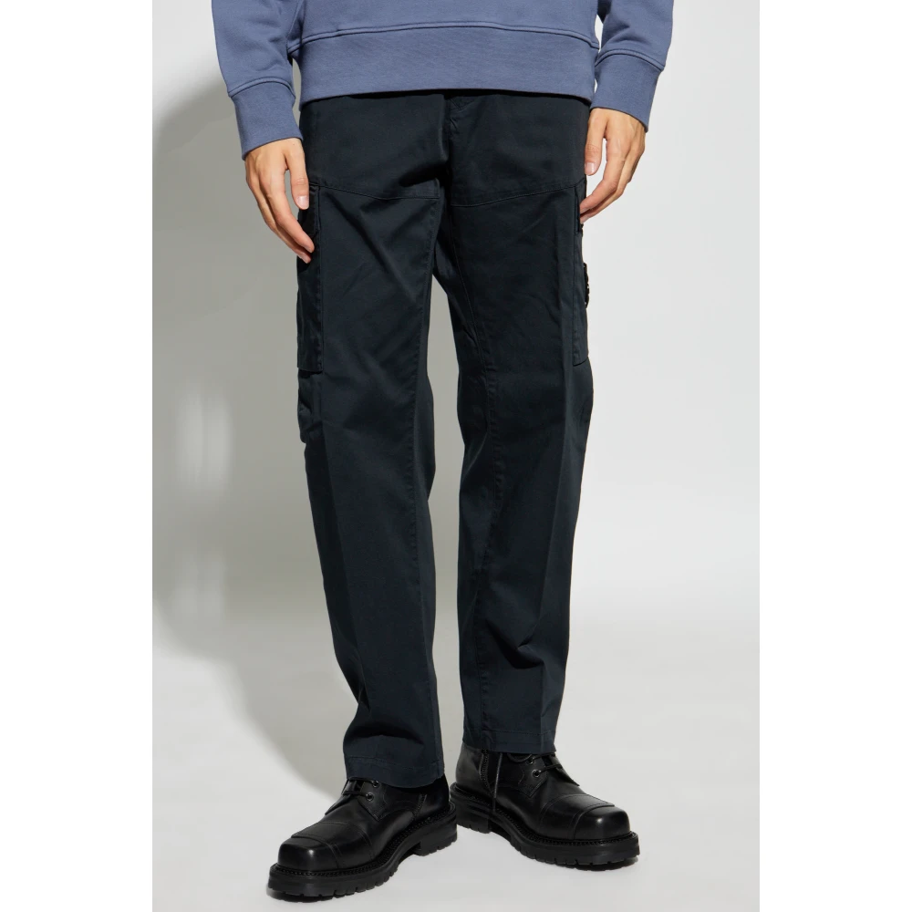 Stone Island Broek met Logo Blue Heren