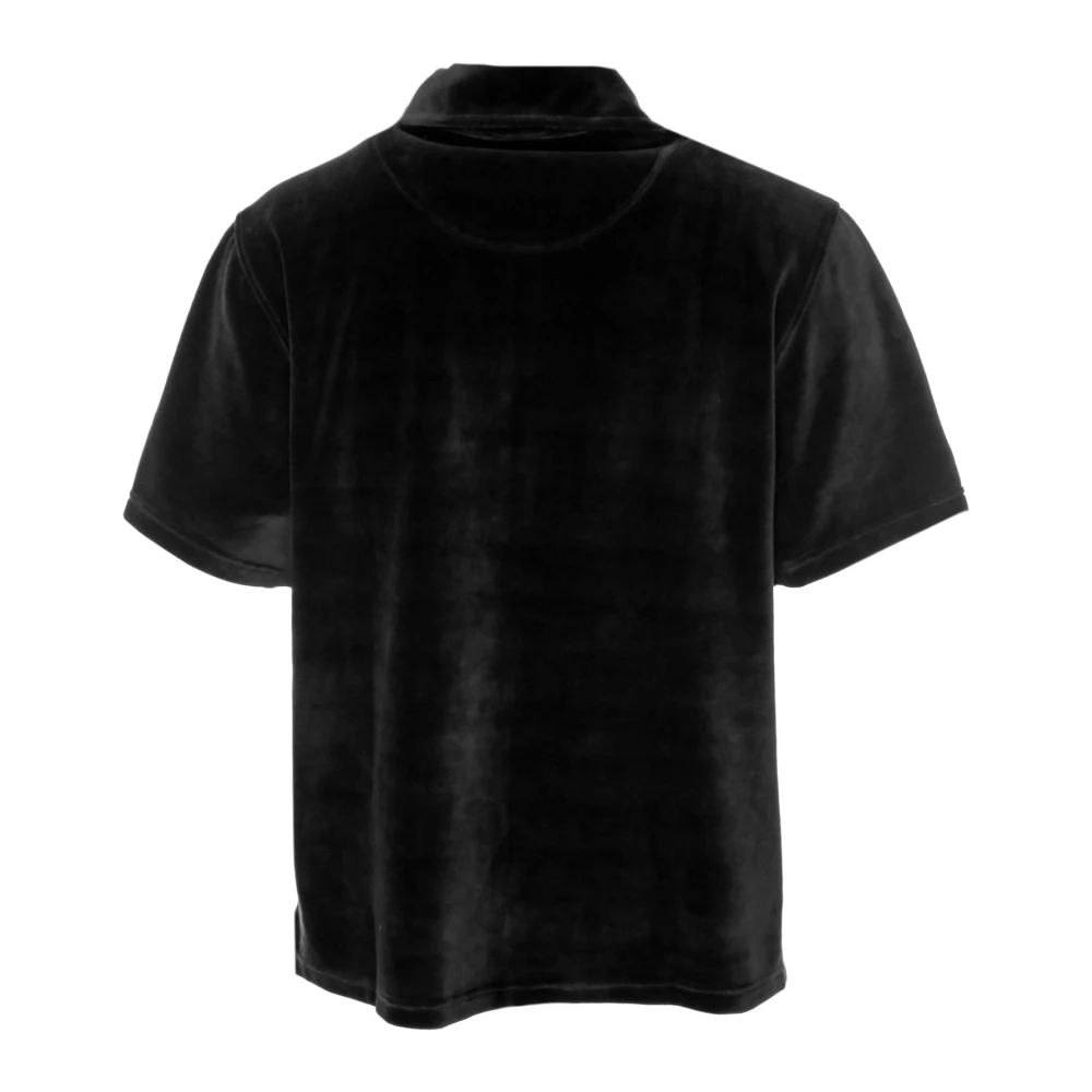 OAS Zachte Velours Poloshirt met Zak Black Heren