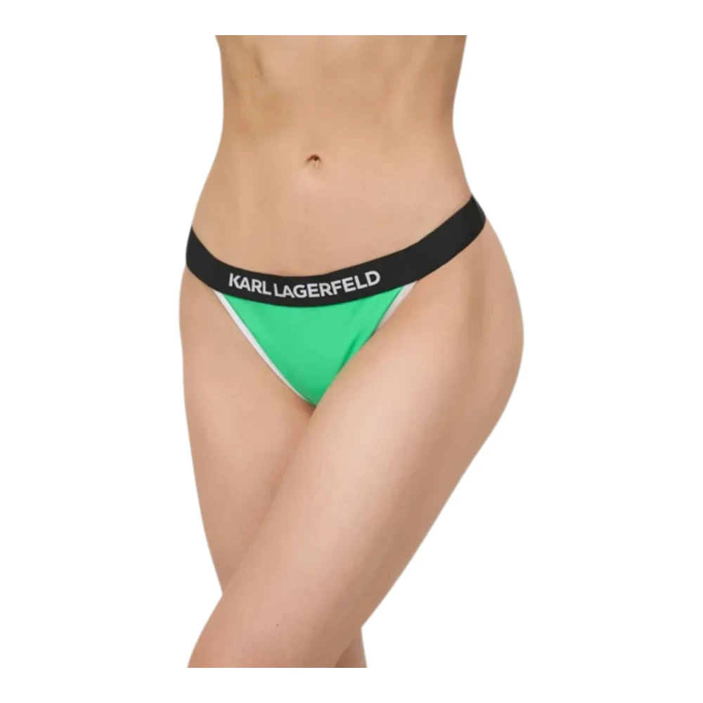 Karl Lagerfeld Dames Bikini Bottoms met Logo Elastiek Green Dames