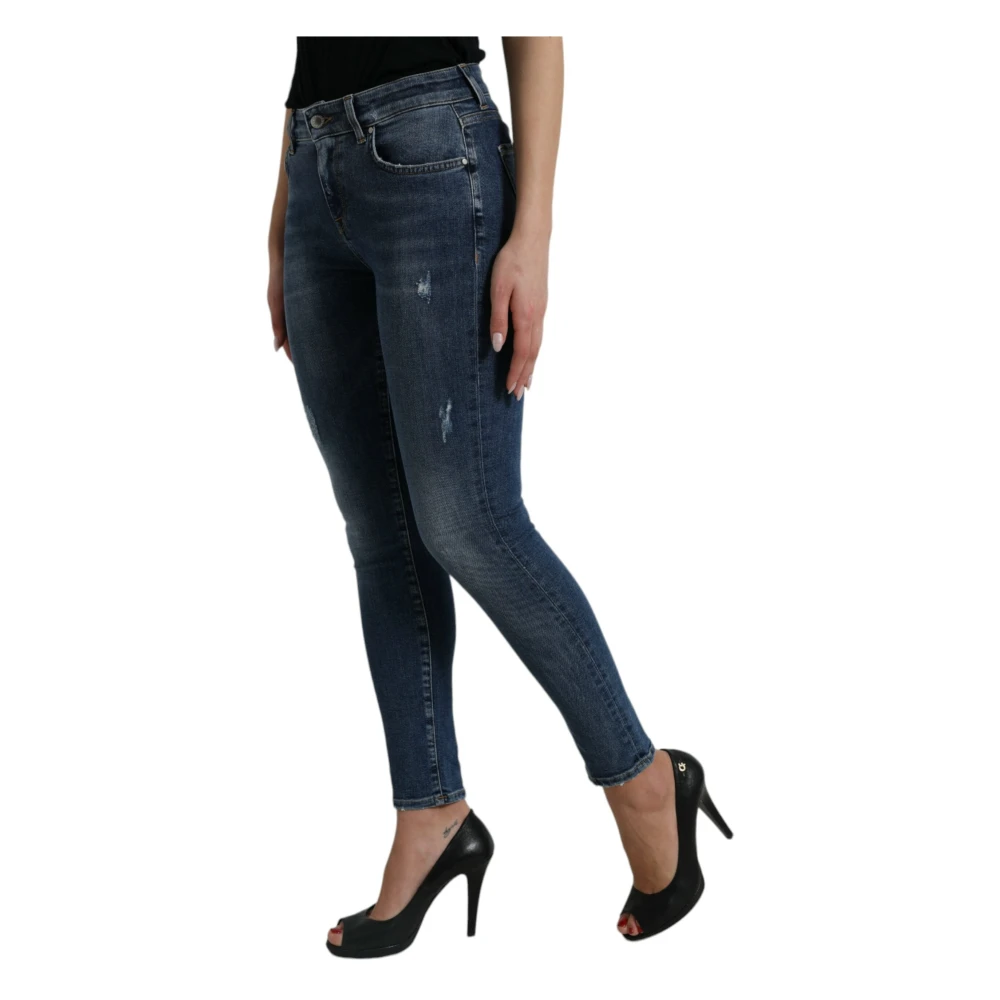 Dolce & Gabbana Blauwe Elegante Stretch Jeans Blue Dames