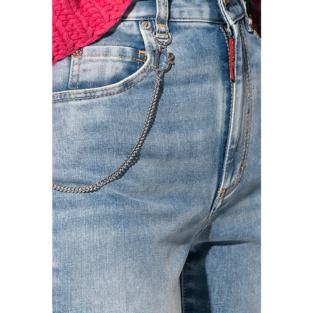 Dsquared2 Cropped Jeans met Charme Detail Blue Dames