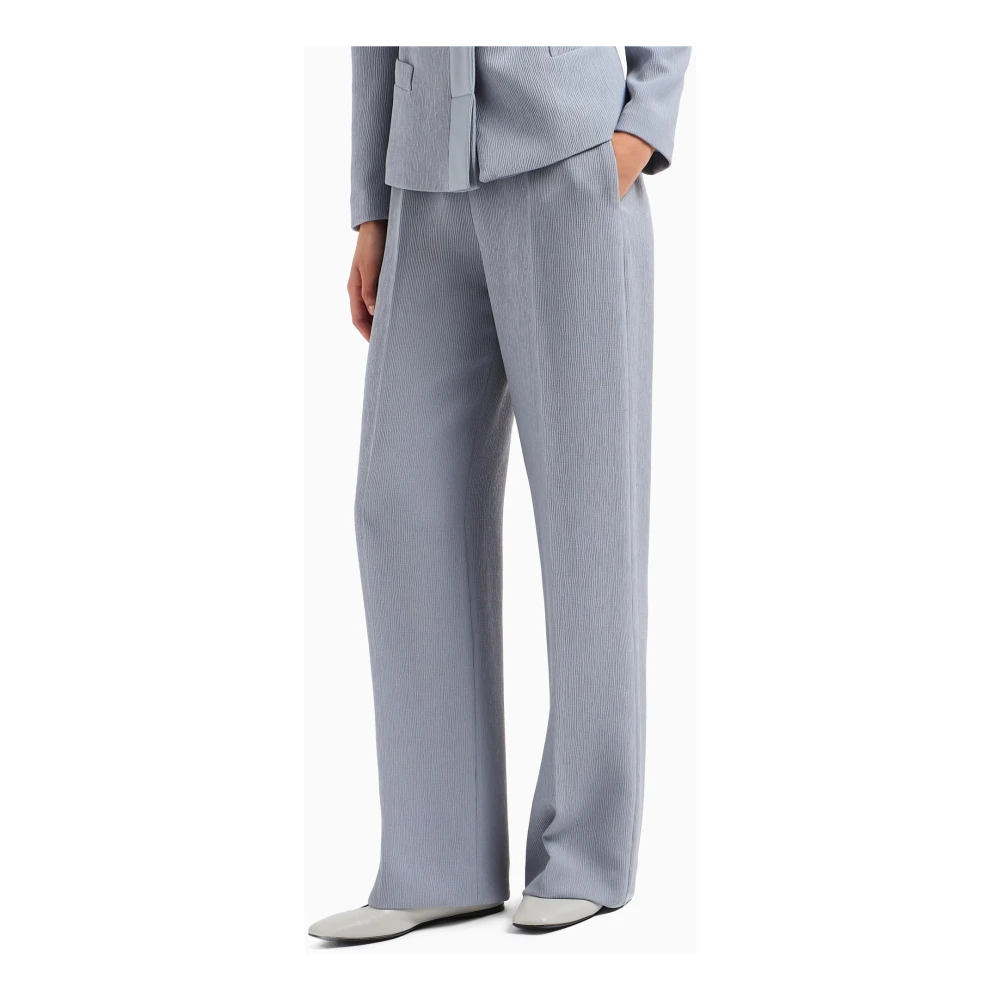Emporio Armani Stretch Technische Geribbelde Broek Gray Dames
