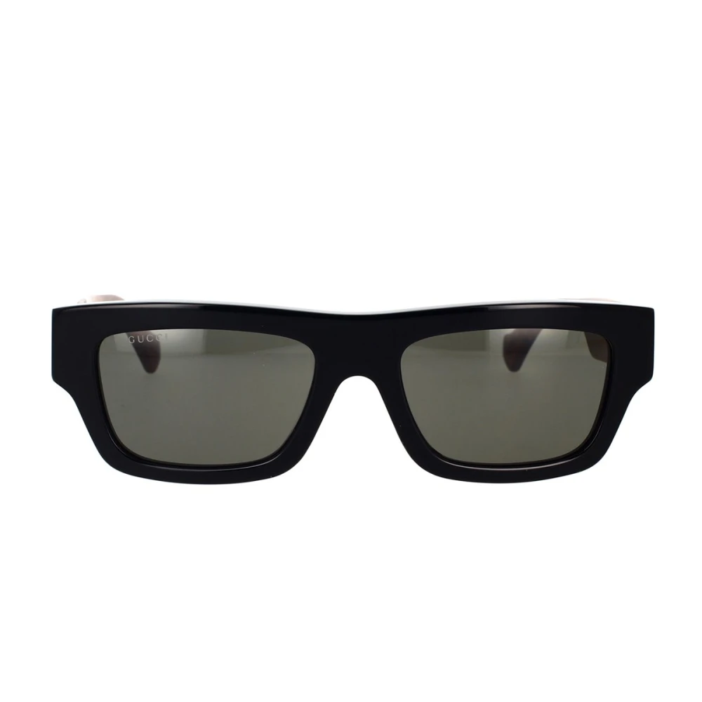 Gucci Rektangulära solglasögon med djärv acetatkant och eleganta GG-logobågar Black, Herr