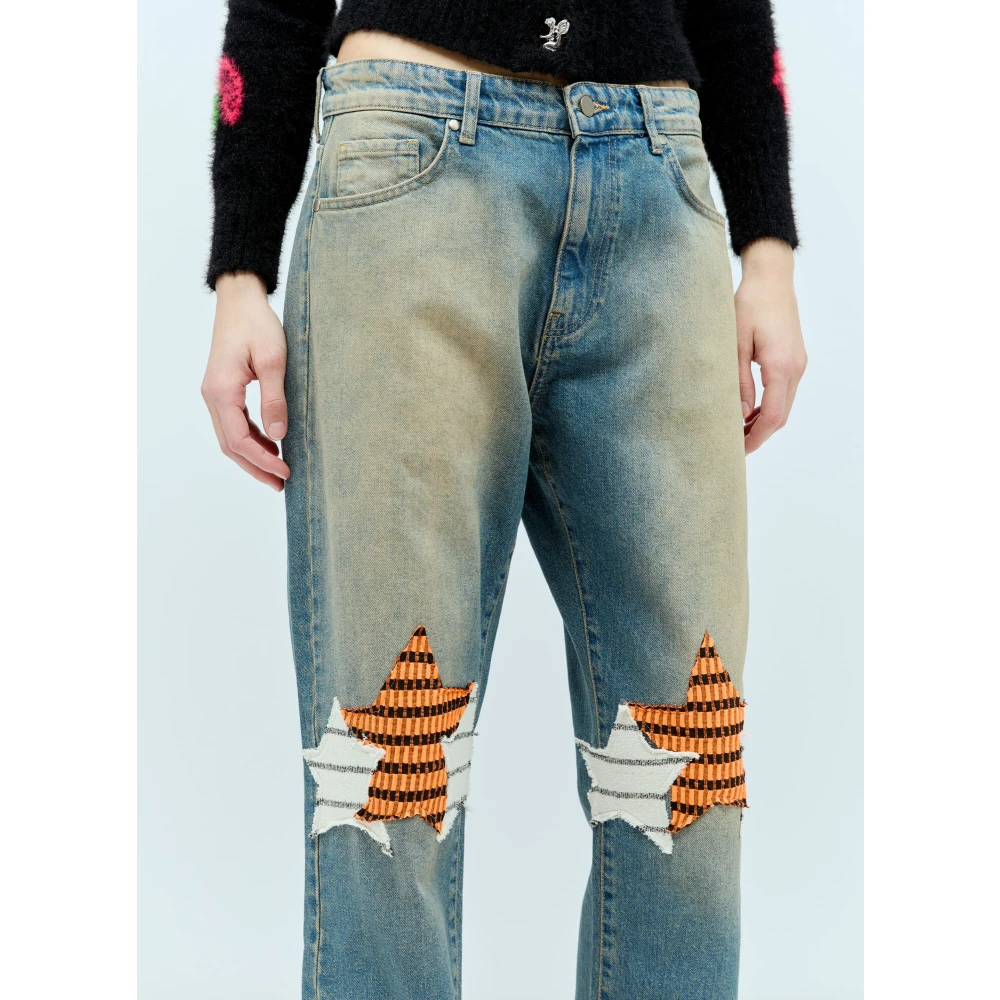 Reward If Found Ster Patch Jeans Blue Dames