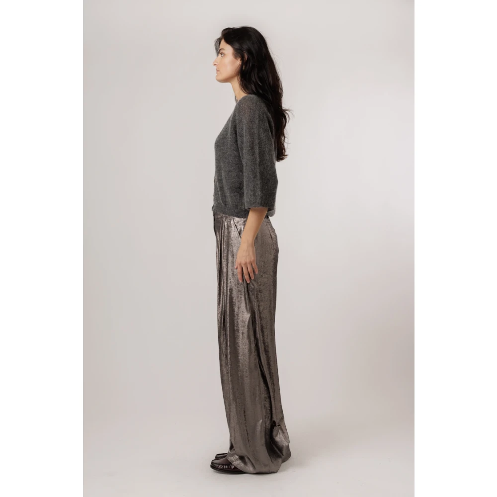 Momoni Zilveren Plooibroek met Paars Grijs Glas Gray Dames