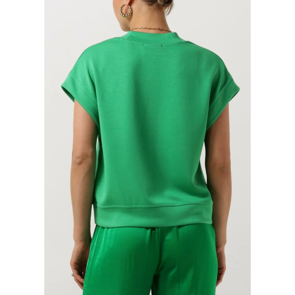 Scotch & Soda Groene V-hals Mouwloze Modal Sweatshirt Green Dames