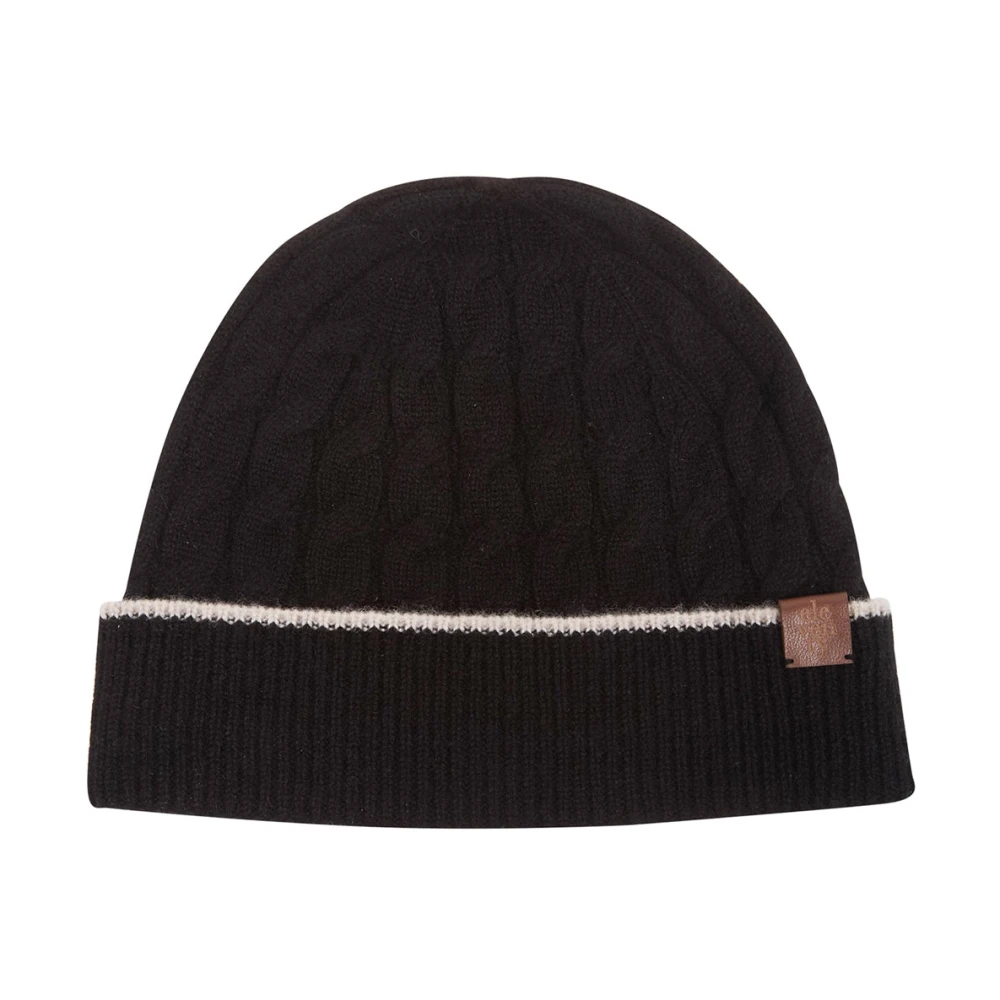 Eleventy Men's Black Accessories, One Size, Braided Cashmere Beanie