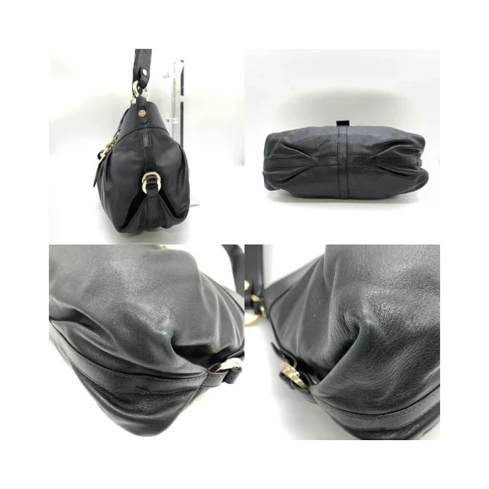 Bvlgari Vintage Pre-owned Leather shoulder-bags Black Dames
