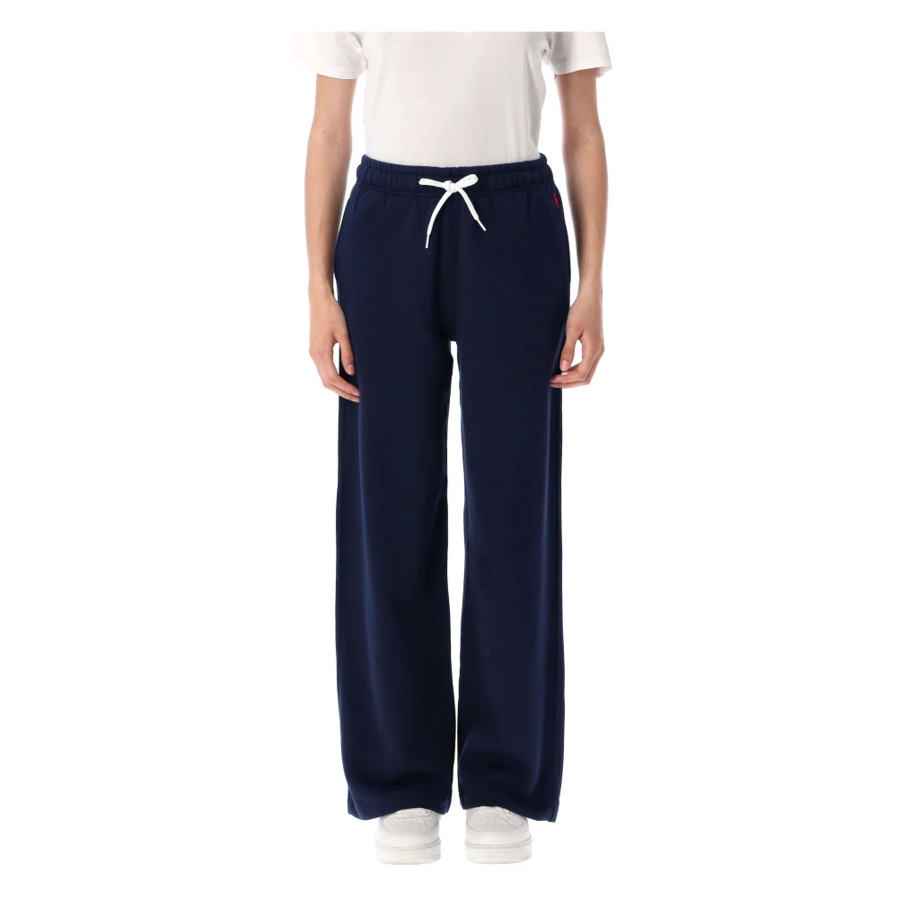 Polo Ralph Lauren Women's Blue Sweatpants, 2XS, Wide Jogging Trousers For Active Lifestyle