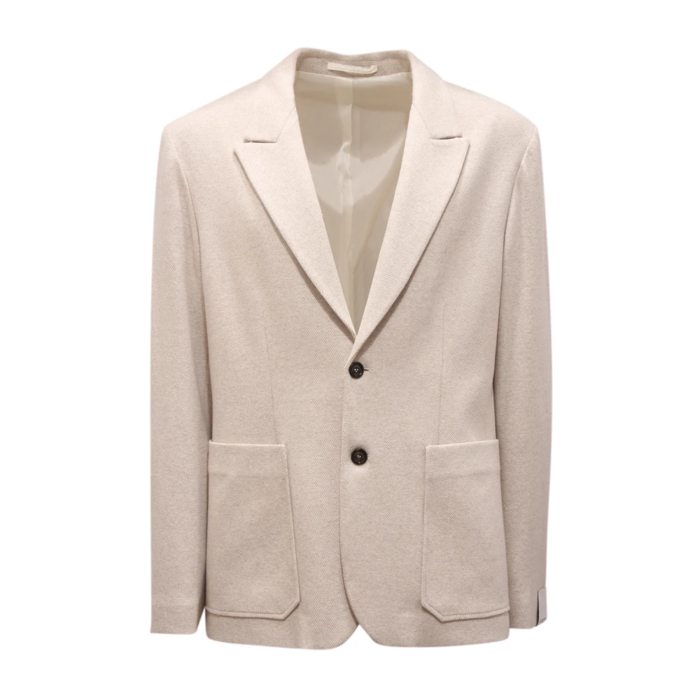 Paolo Pecora Men's Beige Cotton Blend Jacket Made In Italy