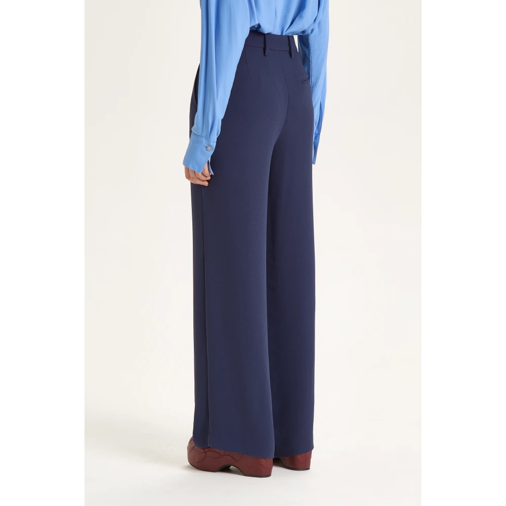 Maliparmi Elegante Crepe Broek Blue Dames