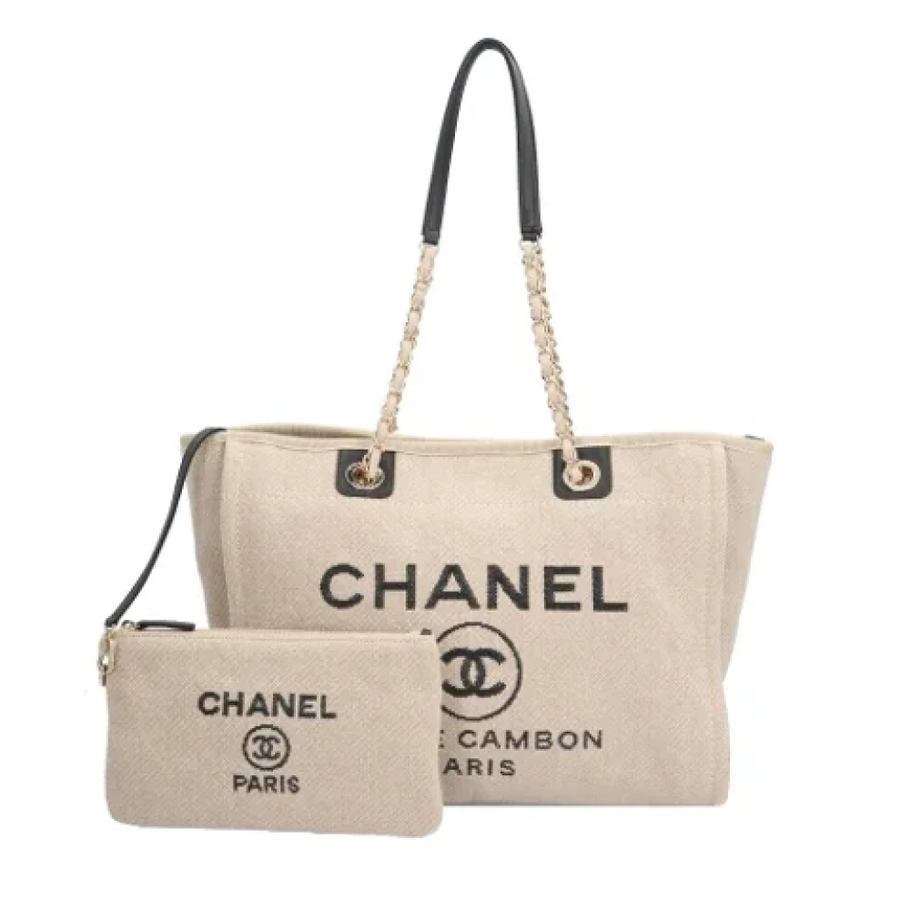 Chanel Vintage Pre-owned Canvas totes Beige Dames