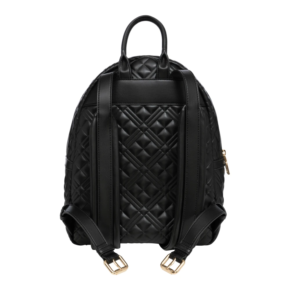 Love Moschino Multikleur Logo Rugzak met Ritssluiting Black Dames