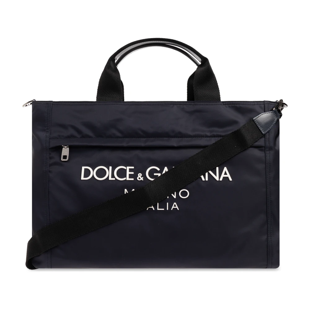 Dolce & Gabbana Shopper tas met logo Blue Heren