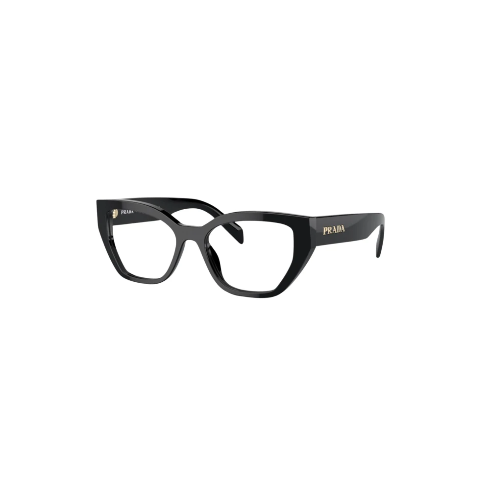 Prada Met de Handgemaakte Cat-Eye Brilmontuur met Metalen Logo's Black Dames