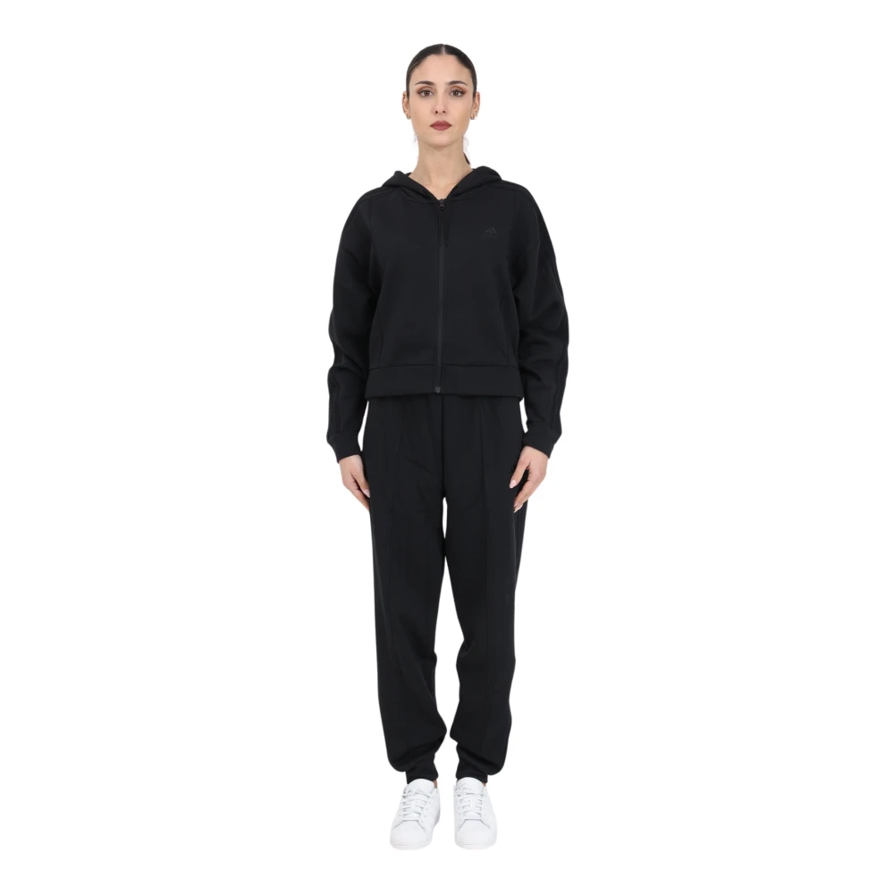 Adidas Originals Zwarte Energize Jas met Volledige Rits en Getailleerde Snit Black Dames