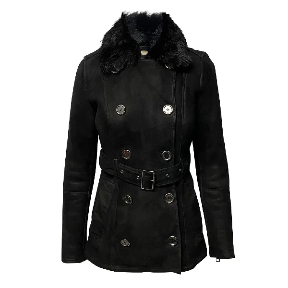 Burberry Vintage Pre-owned Leather outerwear Black Dames