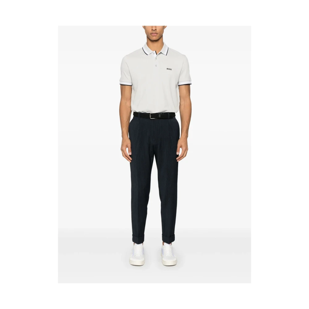 Hugo Boss Grijze Streep Detail Trui Gray Heren