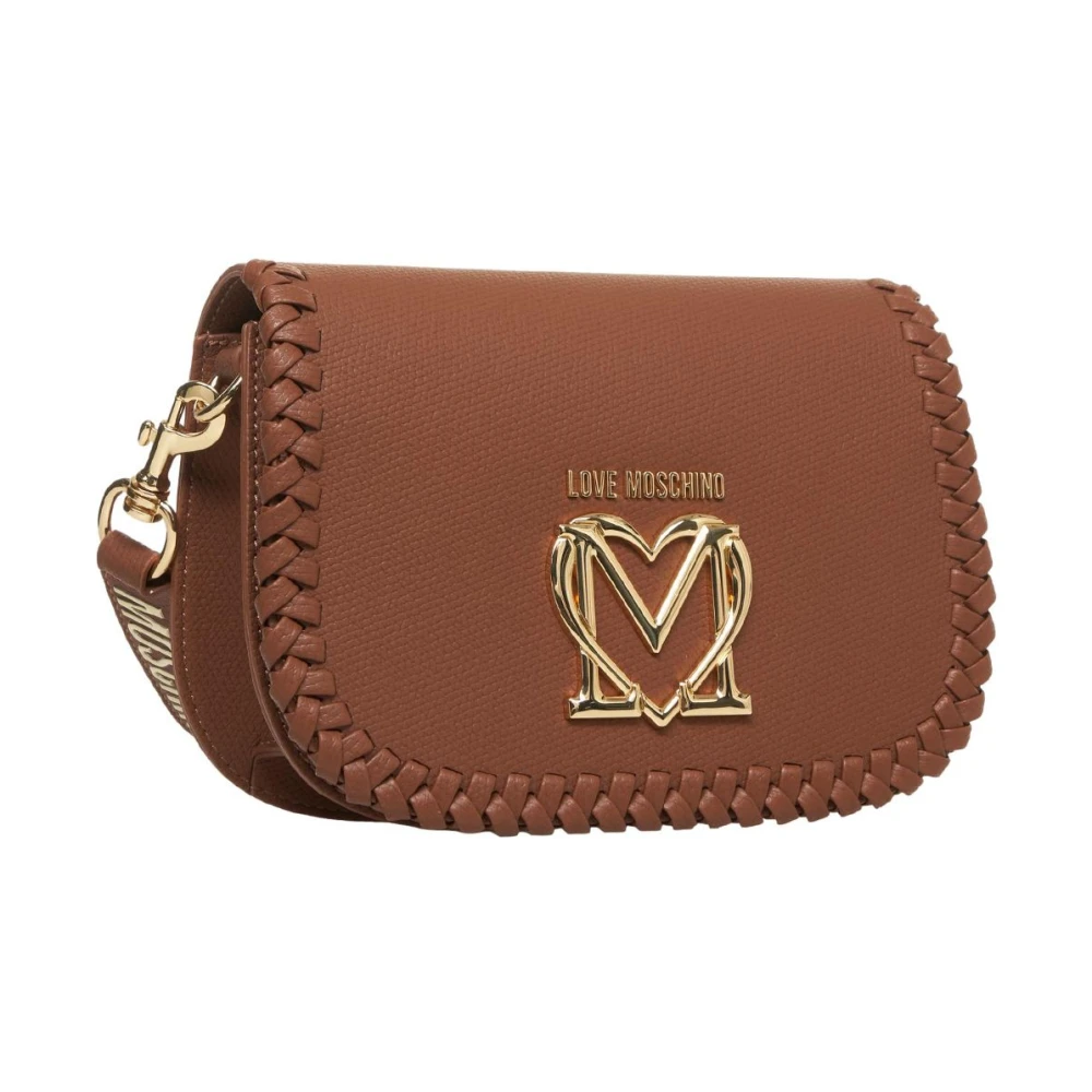 Love Moschino Bruine Schoudertas met Chic Logo Brown Dames