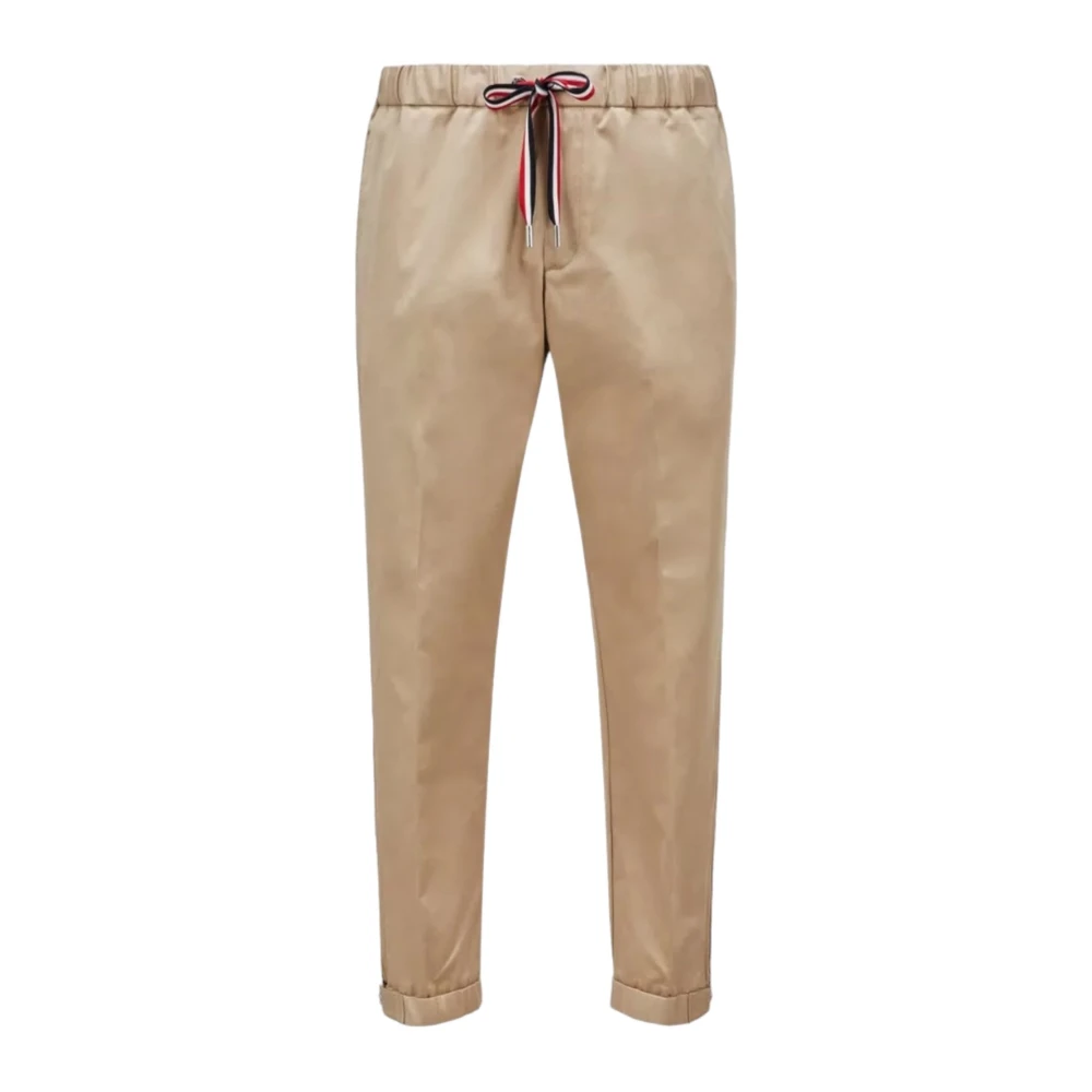 Moncler Beige Gabardine Joggingbyxor Beige, Herr