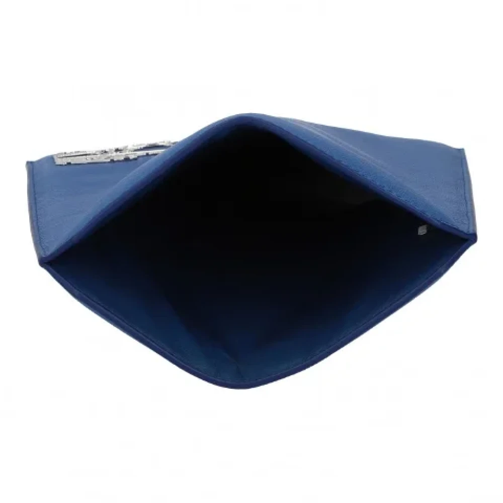 Prada Vintage Pre-owned Leather home-office Blue Dames