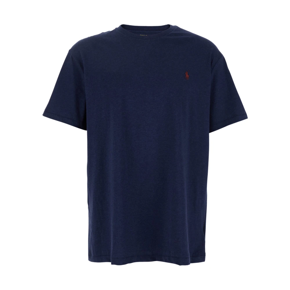 Polo Ralph Lauren Blauw Crewneck T-shirt met Pony Detail Blue Heren