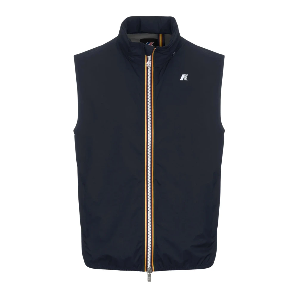 K-Way Mannelijk Blauw Jassen Heren, L, Stretch Dot Mouwloze Jas