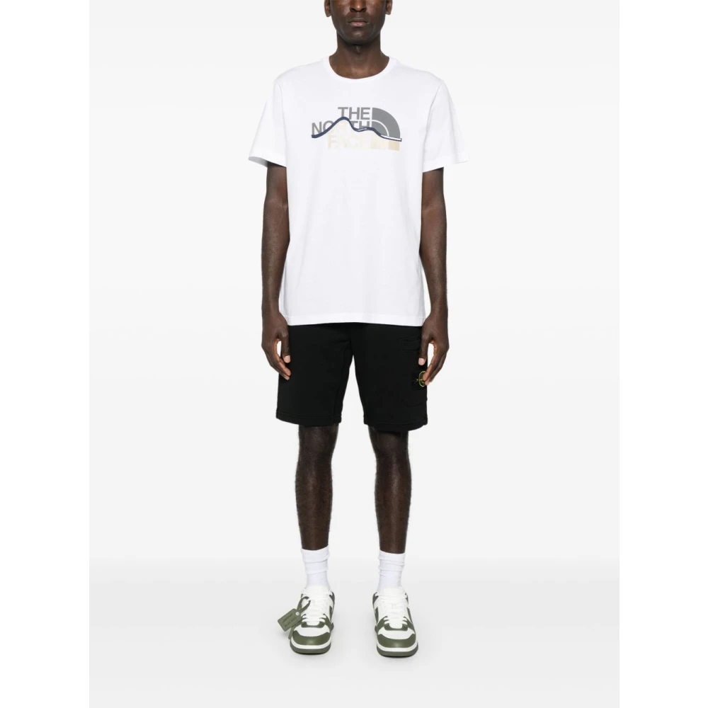 The North Face Wit Logo Print Crew Neck T-shirt White Heren